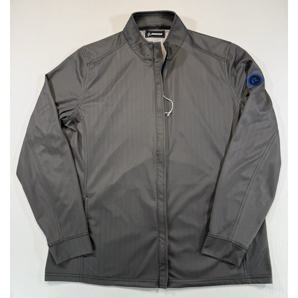 Boeing Aviation Logo Full Zip Jacket Women XL Gray Lightweight